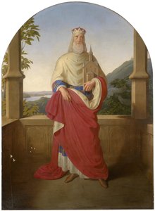 San Leopoldo frente a una vista del Danubio y la montaña Leopoldsberg, por Rieder, Wilhelm August (1796-1880) de Wilhelm August Rieder