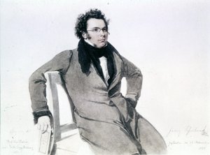 Franz Schubert (1797 - 1828), acuarela de August Reider de Wilhelm August Rieder