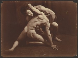 Luchadores, c.1885-1905 (gelatina de plata)