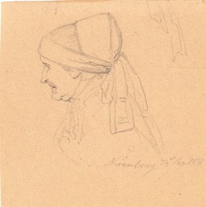 Cabeza de una vieja. Perfil a la izquierda de Wilhelm Bendz