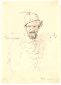 Autorretrato con mochila de Wilhelm Bendz
