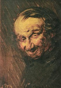 Alemán: El hombre hueso, cabeza de un anciano de Wilhelm Busch