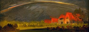 Paisaje de tormenta con arco iris de Wilhelm Busch