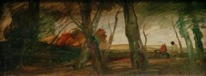 Paisaje de finales de otoño con dos figuras de Wilhelm Busch