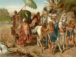 Felipe bautiza al eunuco (litografía en color) de Wilhelm Ebbinghaus
