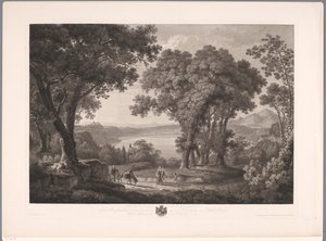 Vista del lago Albano cerca de Roma Der See von Albano dei Rom (título sobre el objeto) de Wilhelm Friedrich Gmelin