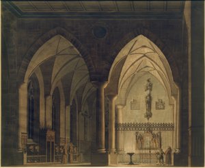 Interior de iglesia gótica de Wilhelm Gail