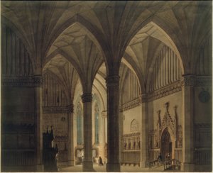 Interior de iglesia gótica de Wilhelm Gail