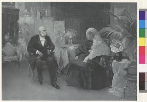 La reina Victoria y el emperador Francisco José en el Hotel du Cimiez de Niza de Wilhelm Gause