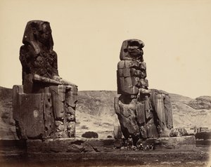 Colosos de Memnón en Tebas, hacia 1859 (foto)