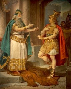 El Rey Sigurd se encuentra con el sabio ermitaño Grypin, de la Saga de Sigurd, Salón Inferior, c.1882-83