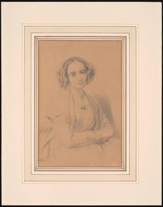 Retrato de la compositora Fanny Hensel née Mendelssohn 1805-1847, 1847 de Wilhelm Hensel