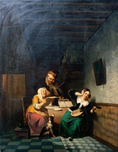 A Music Party (óleo sobre lienzo) de Wilhelm J. Schumann