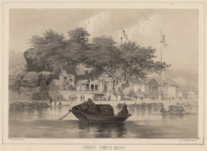Templo chino, Macao, 1855 de Wilhelm Joseph Heine