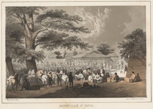 Plaza del mercado en Napha, 1855