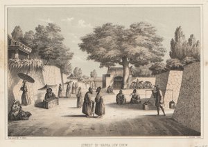 Calle en Napha, Lew Chew, 1855 de Wilhelm Joseph Heine