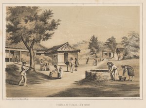 Templo en Tumai, Lew Chew, 1855 de Wilhelm Joseph Heine