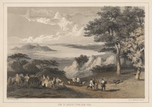 Vista de Hakodadi desde Snow Peak, 1855