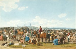 Mercado de ganado cerca de Génova, 1820 de Wilhelm Kobell Ritter von