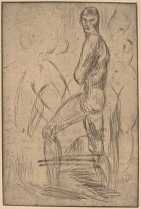 Desnudo Masculino de Pie y Dos Desnudos Femeninos de Wilhelm Lehmbruck
