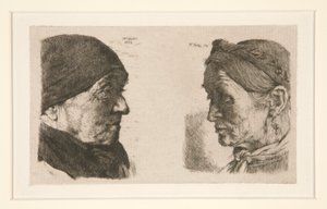 Sin título [estudio de dos cabezas] de Wilhelm Maria Hubertus Leibl