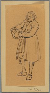 Ein Mann mit einem Hut in den Händen, Studie für Kirchgänger, die in Leksand ankommen de Wilhelm Marstrand