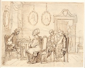 Visita a un magistrado o abogado. Escena holbergiana de Wilhelm Marstrand