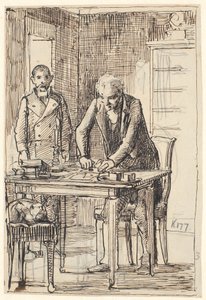 La carta se sella mientras el sirviente espera de Wilhelm Marstrand
