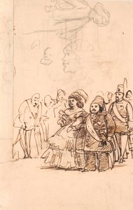 El príncipe turco Mehemet Aly como caballero de la condesa Danner durante su visita a Copenhague, mayo de 1859 de Wilhelm Marstrand