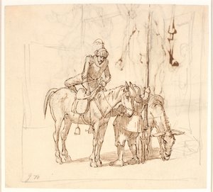 Don Quijote monta a caballo