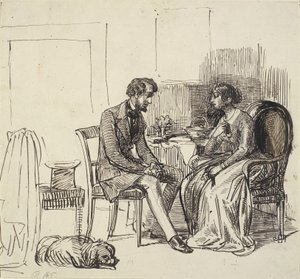 Un caballero de visita a una dama joven de Wilhelm Marstrand