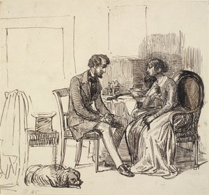 Un caballero de visita a una dama joven de Wilhelm Marstrand