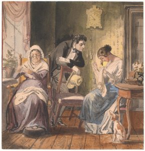 Una visita (Una visita de la vida cotidiana) de Wilhelm Marstrand