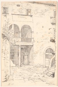 Patio con parte de una columnata de Wilhelm Marstrand