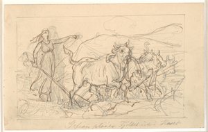"Gefion arando la montaña hacia el mar" de Wilhelm Marstrand