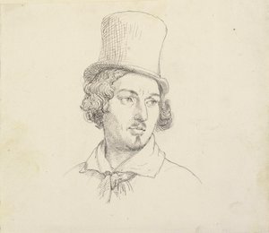 Cabeza de hombre con sombrero alto de Wilhelm Marstrand