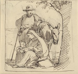 Descanso en el camino a Egipto de Wilhelm Marstrand