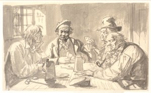 Juego de cartas en una bodega de Wilhelm Marstrand