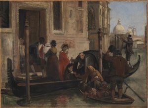 Desembarco en Venecia. En la distancia S. Maria delle Salute de Wilhelm Marstrand