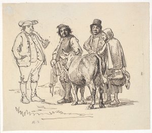 Aficionados a la vaca de Wilhelm Marstrand