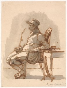 Hombre con pipa y gorra. Tío del artista de Wilhelm Marstrand