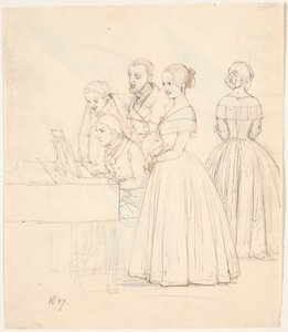 Dúo masculino con acompañamiento de piano; además, dos damas de Wilhelm Marstrand