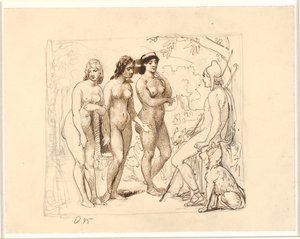 París y las tres diosas de Wilhelm Marstrand