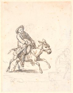 Sacerdote en un burro galopante