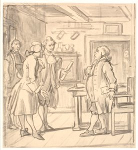 Visita de felicitación de los concejales. (El calderero político) de Wilhelm Marstrand