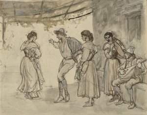 Danza del saltarello de Wilhelm Marstrand