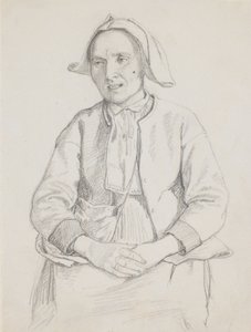 Siddende svensk kone, knæstykke de Wilhelm Marstrand