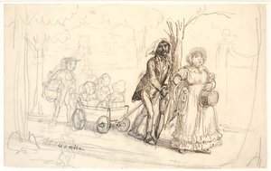 La familia del zapatero en una excursión por la carretera de la playa de Wilhelm Marstrand