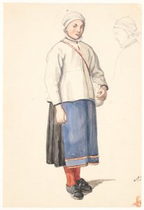 Campesina sueca de pie de Wilhelm Marstrand