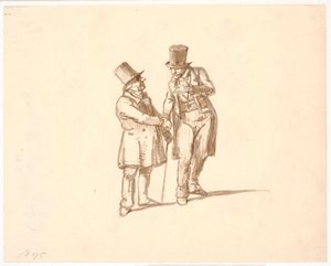 Dos caballeros con sombreros altos conversando de Wilhelm Marstrand